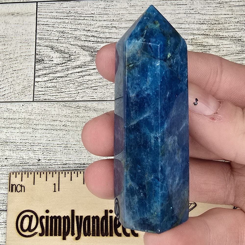 Blue Apatite Crystal Tower - Picture 4 of 5